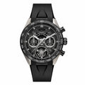 Sport Watch with Black Skeleton Dial and Rubber Strap