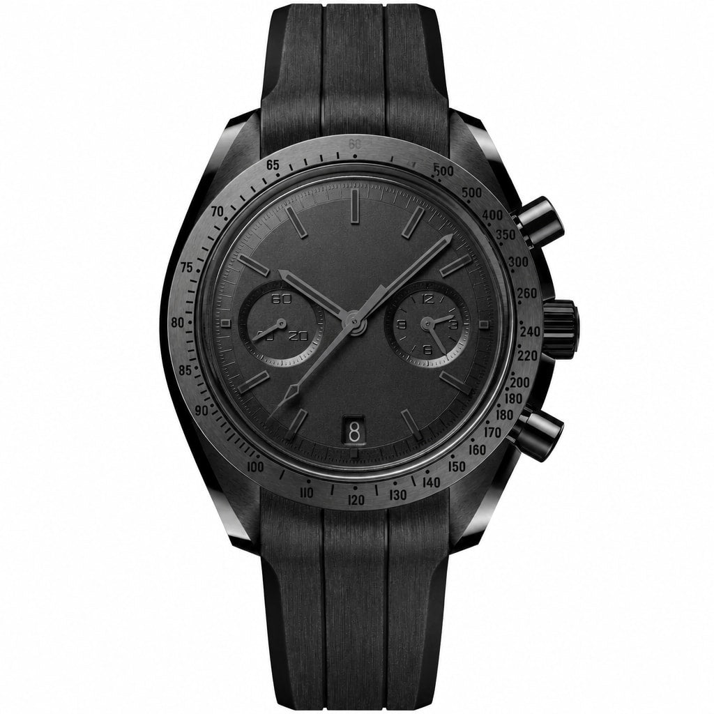 Black Chronograph Sport Watch 44mm