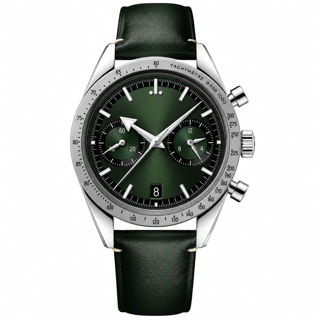 Chronograph Watch Green Dial 41mm