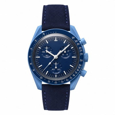 Blue Watch with Suede Strap